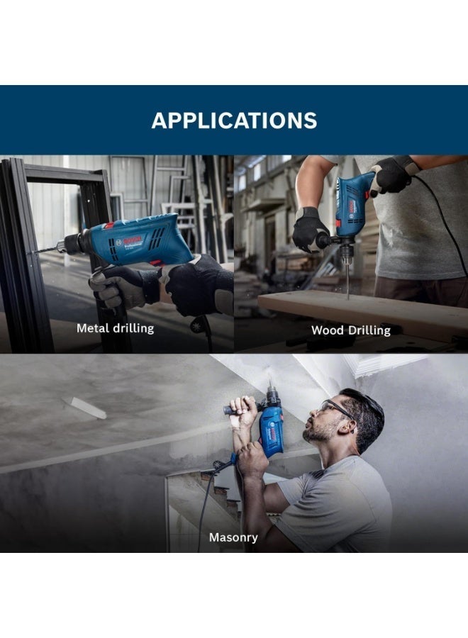 BOSCH Professional GSB 600 Impact Drill 600W, 13mm Corded Hammer Drill, Variable Speed, Forward/Reverse, Keyed Chuck, Drilling for Concrete, Masonry, Metal & Wood – 06011A03LA - Image 5